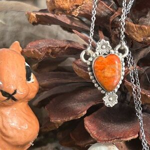 925 Sterling mojave must have  turquoise heart necklace